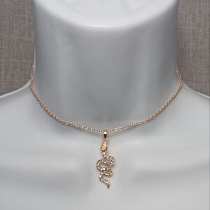 12" Snake "Diamond" Chain Gold Tone Choker Y2K Style